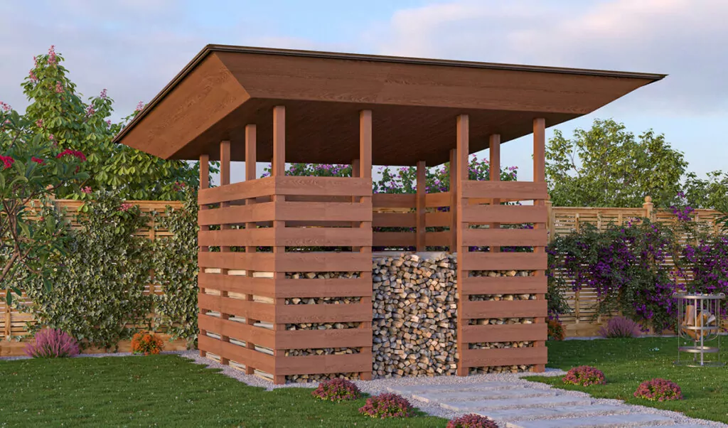 10x10 firewood shed