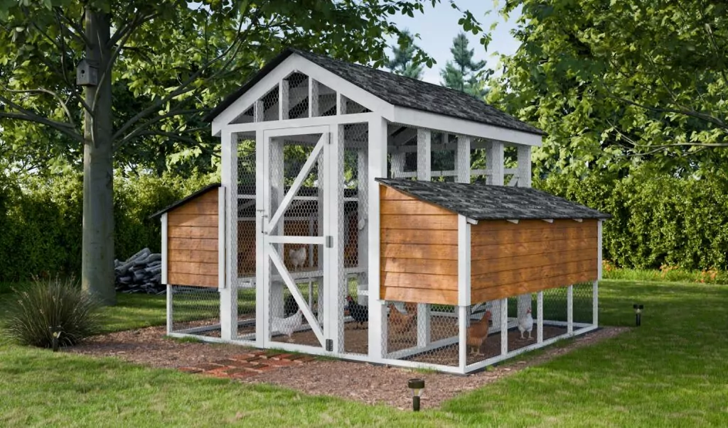 10x12 DIY Walk In Chicken Run for 12 chickens