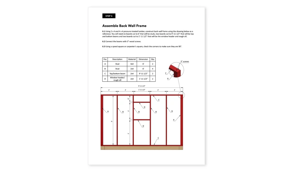 10x12_Simple Greenhouse_Assemble Back Wall Frame