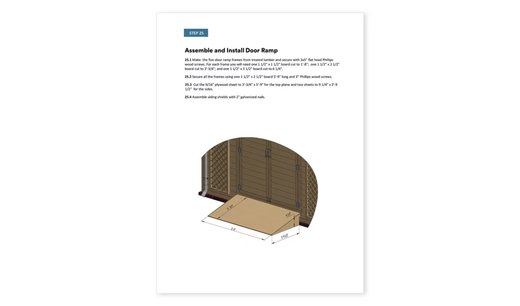 10x14 garden shed door ramp assembly