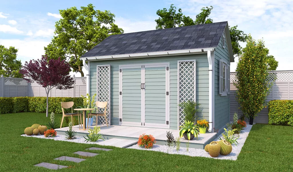 10x14 double door garden shed