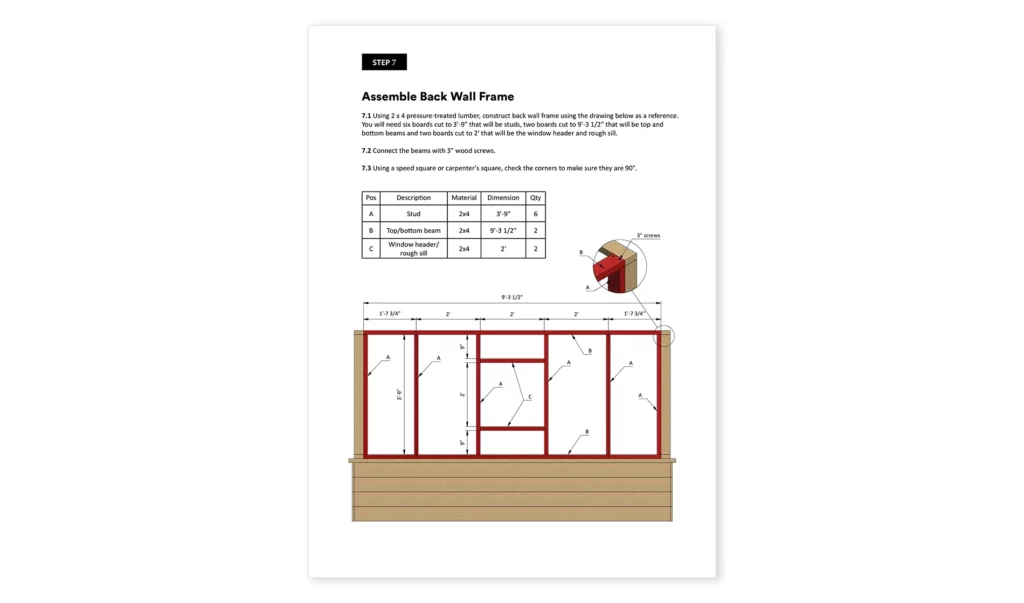 10x16_Greenhouse with Raised Garden Beds_Assemble Back Wall Frame
