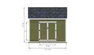 12x12 storage shed front side