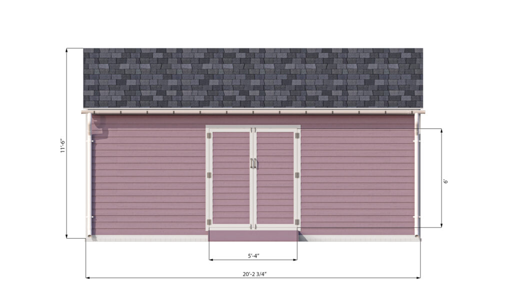 12x20 gable storage shed front side