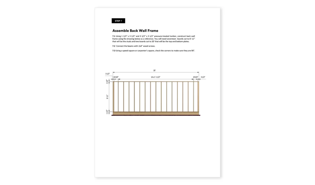 12x20_Gable Shed Garden_Assemble Back Wall Frame