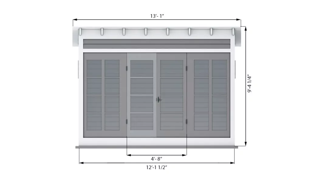 12x6 garden shed front side