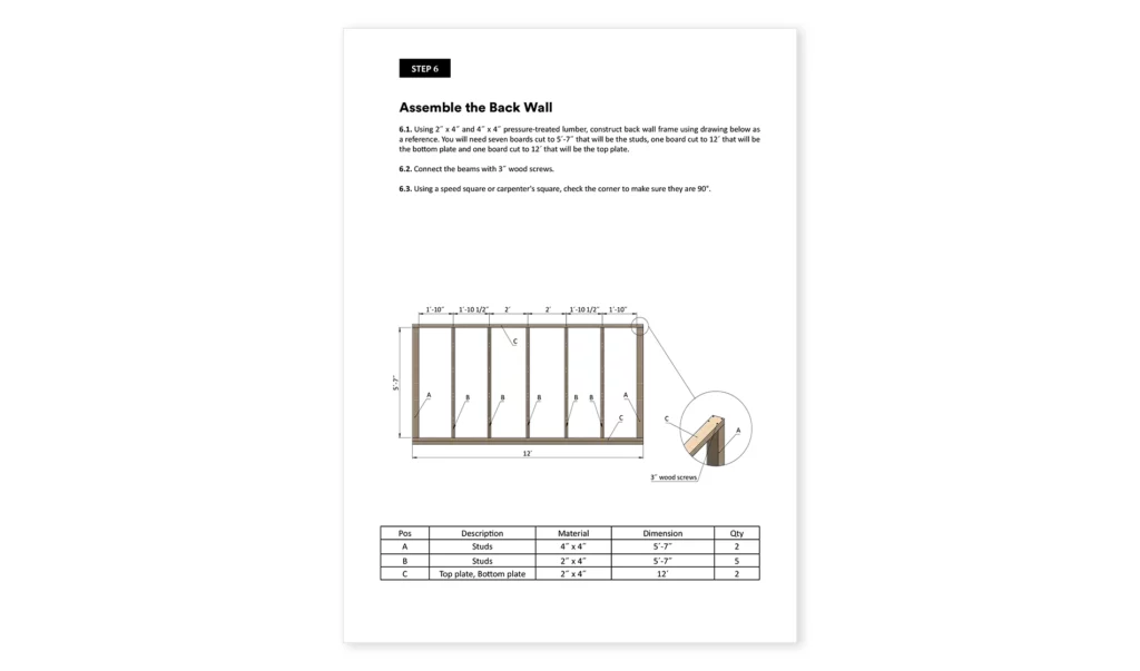 12x6_Large Greenhouse_Assemble Back Wall
