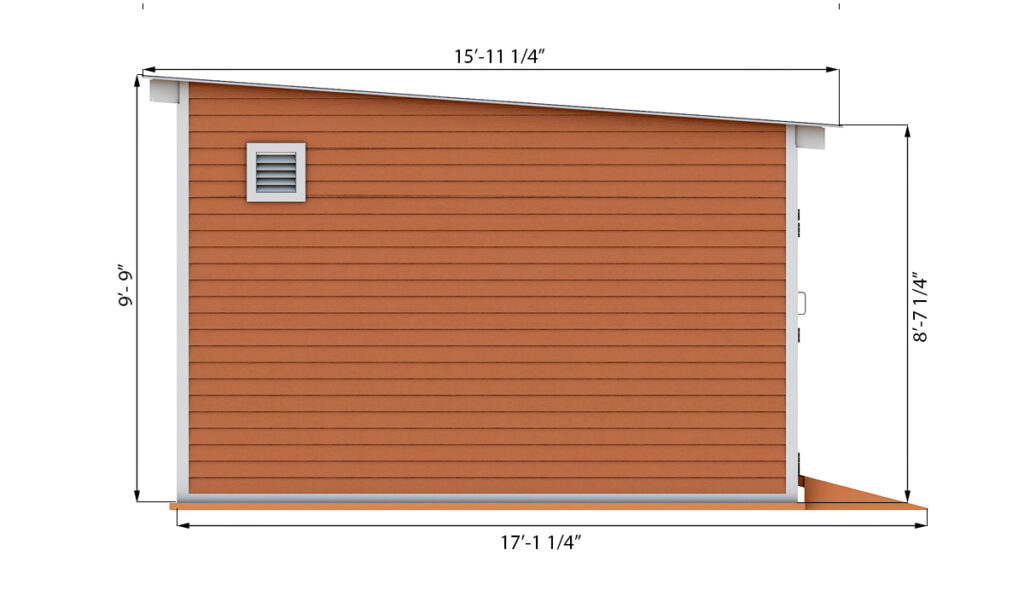 14x16 storage shed side