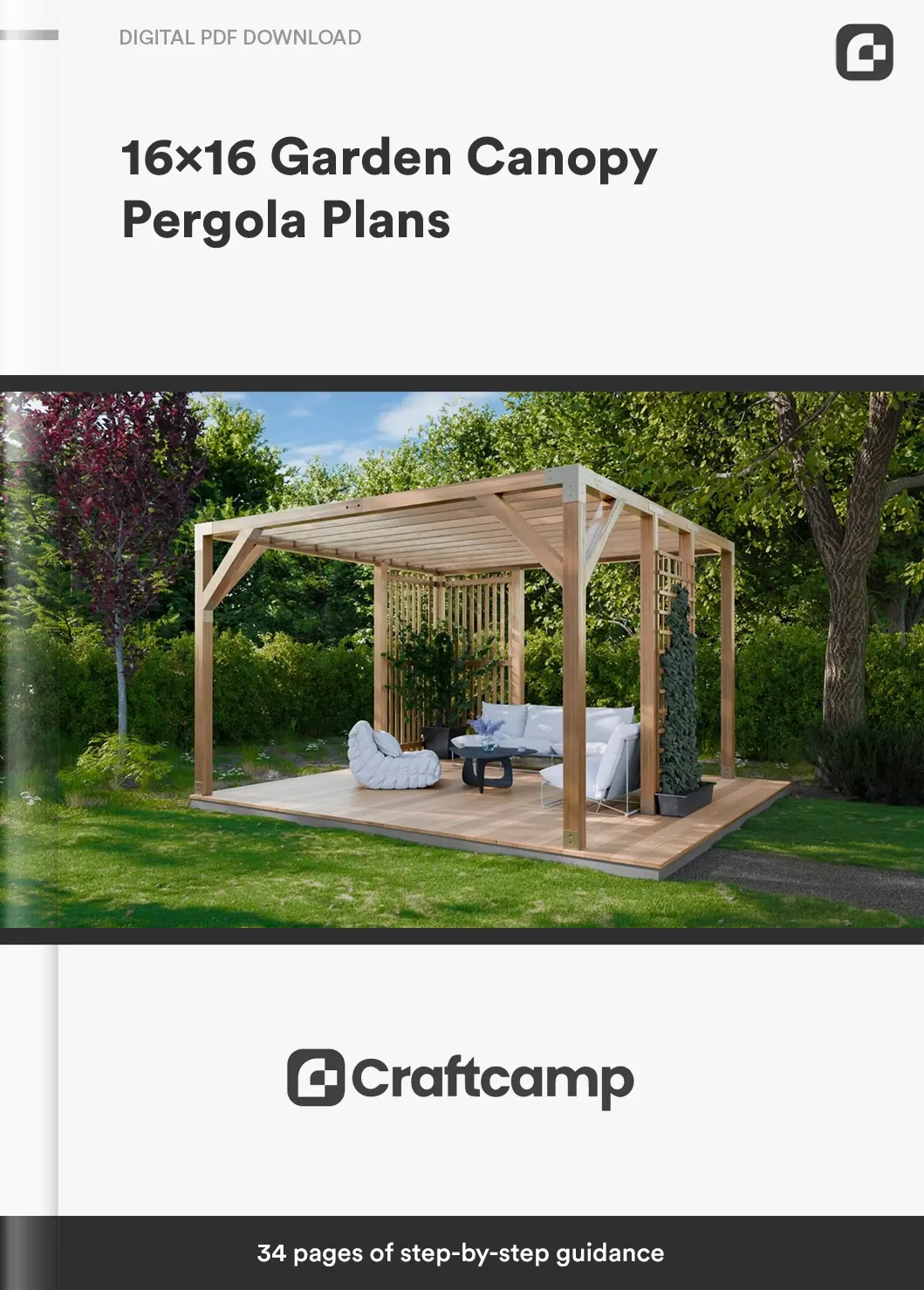 16×16-Garden-Canopy-Pergola-Plans-PERG09