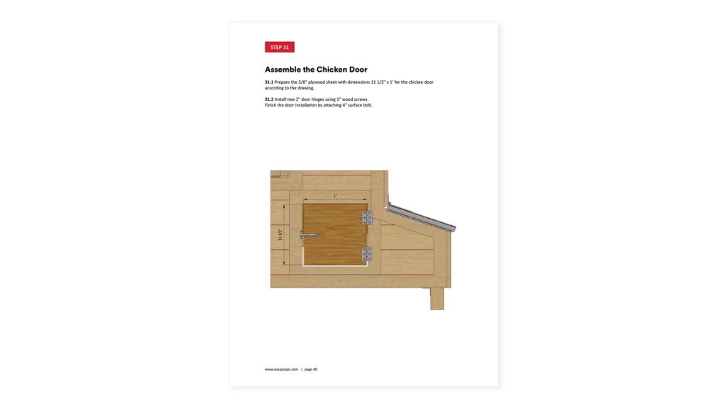 2x4 Gable Chicken Coop door assembly