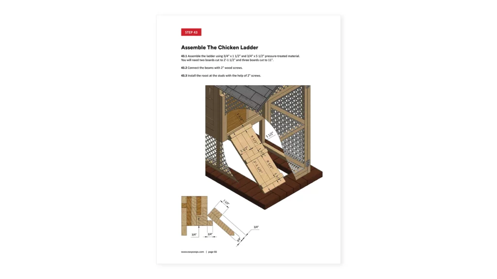 2x4 Gable Chicken Coop ladder assembly