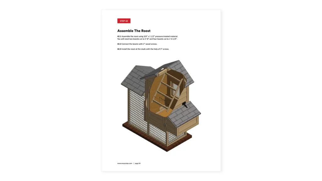 2x4 Gable Chicken Coop roost assembly