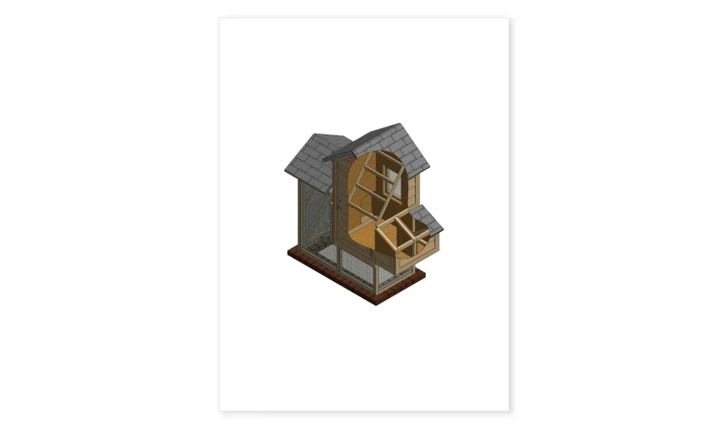 2x4 chicken run interior