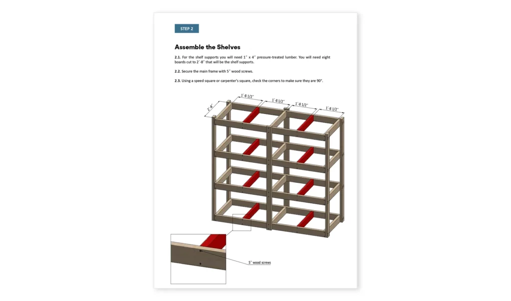 3x8 garage shelve assemble the shelves