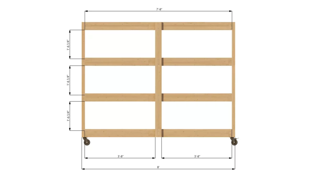 3x8 garage shelve front