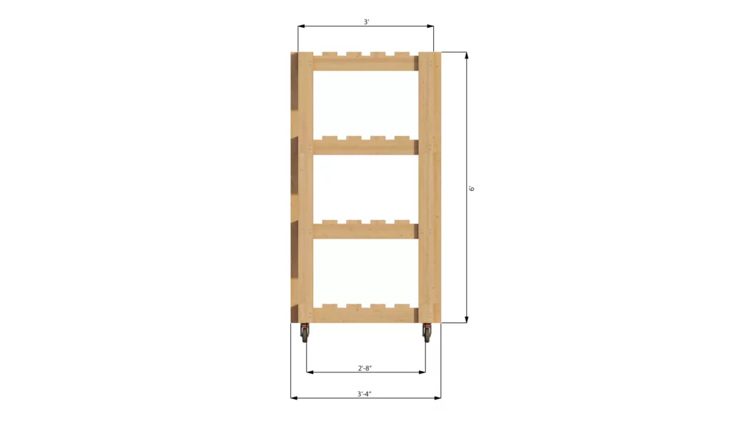 3x8 garage shelve side