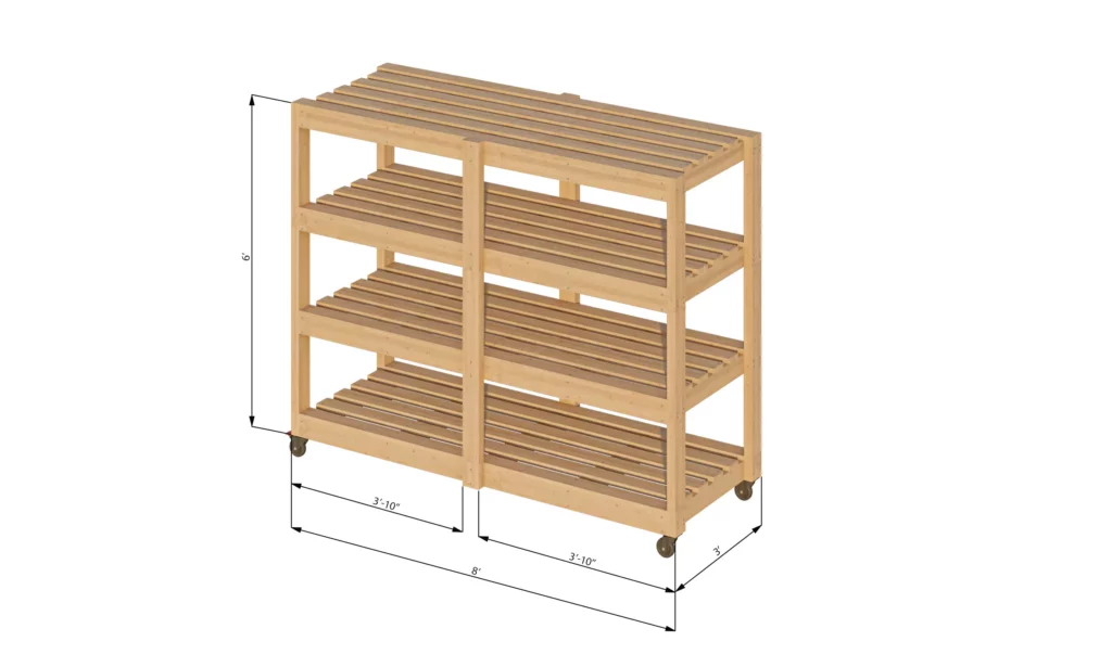 3x8 garage shelve size