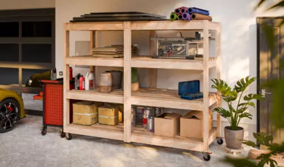 3x8 movable garage shelving system design