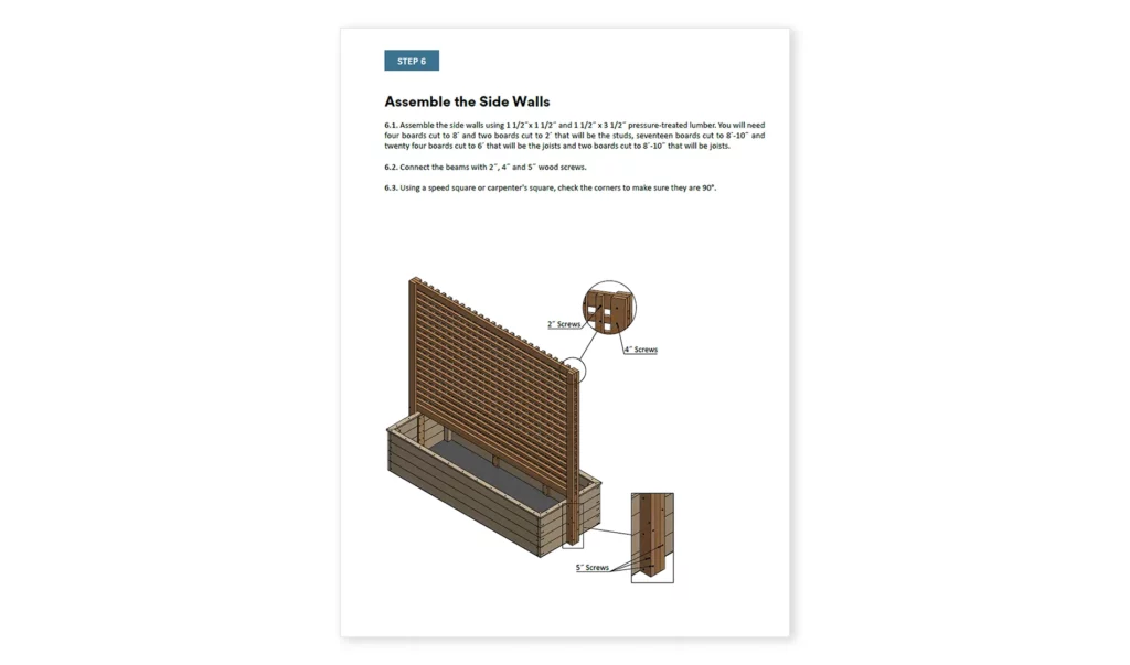 3x8 raised garden bed side walls assembly