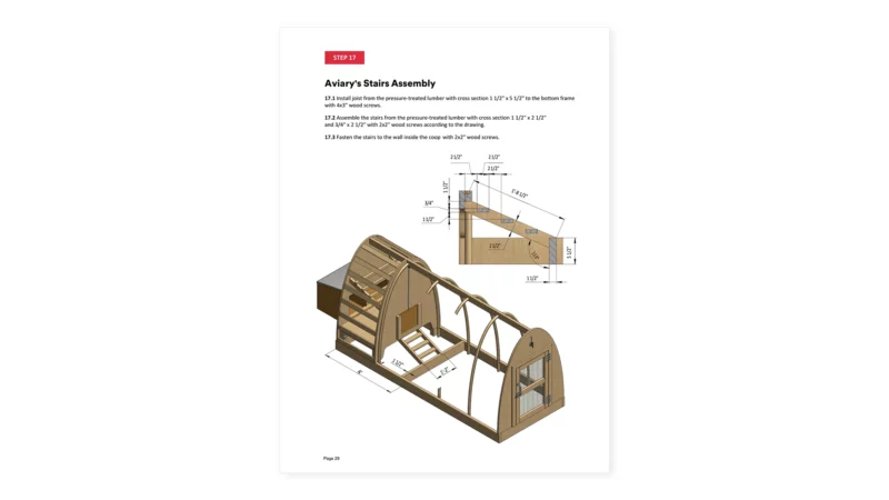 4x12 chicken coop aviary ladder assembly