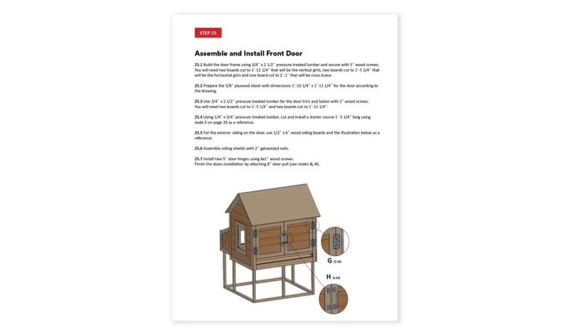 4x4 chicken coop assemble and install front door