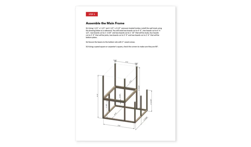 4x4 chicken coop assemble the main frame