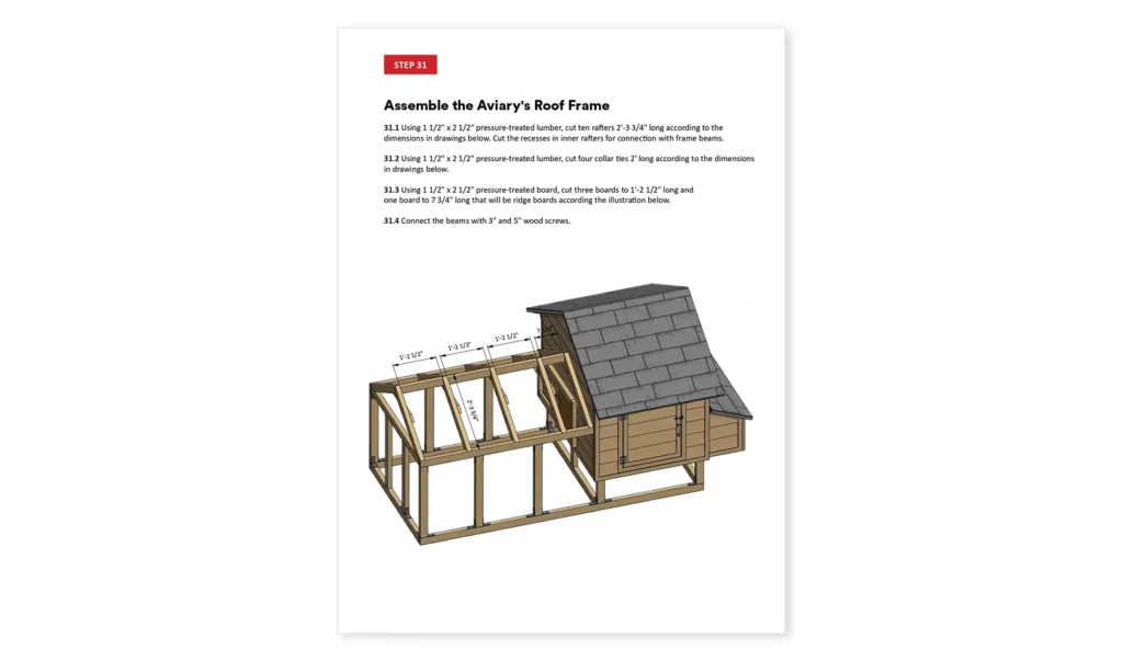 4x8 chicken coop assemble the aviarys roof frame