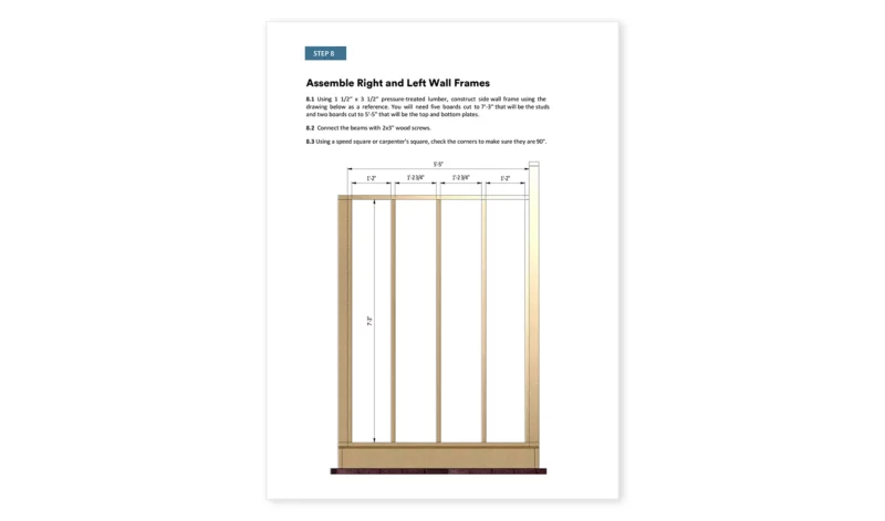 4x8 storage shed wall frame assembly