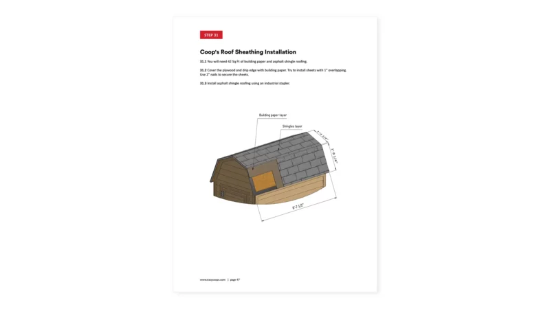 5x6 gambrel chicken coop roof sheathing