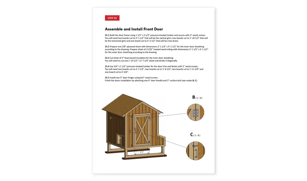 6x6 chicken coop assemble and install front door