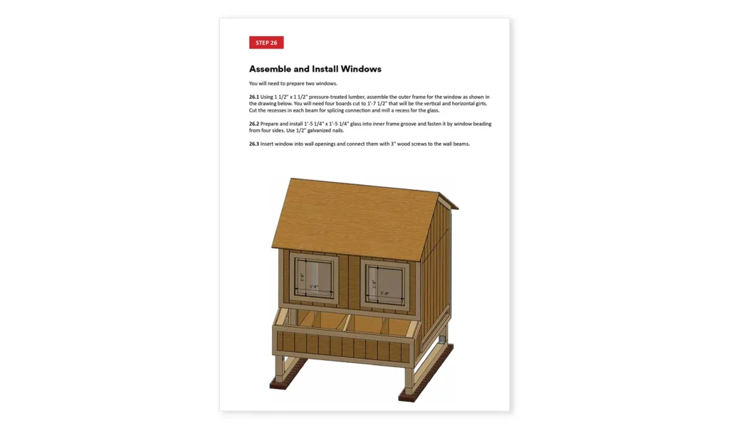 6x6 chicken coop assemble and install windows