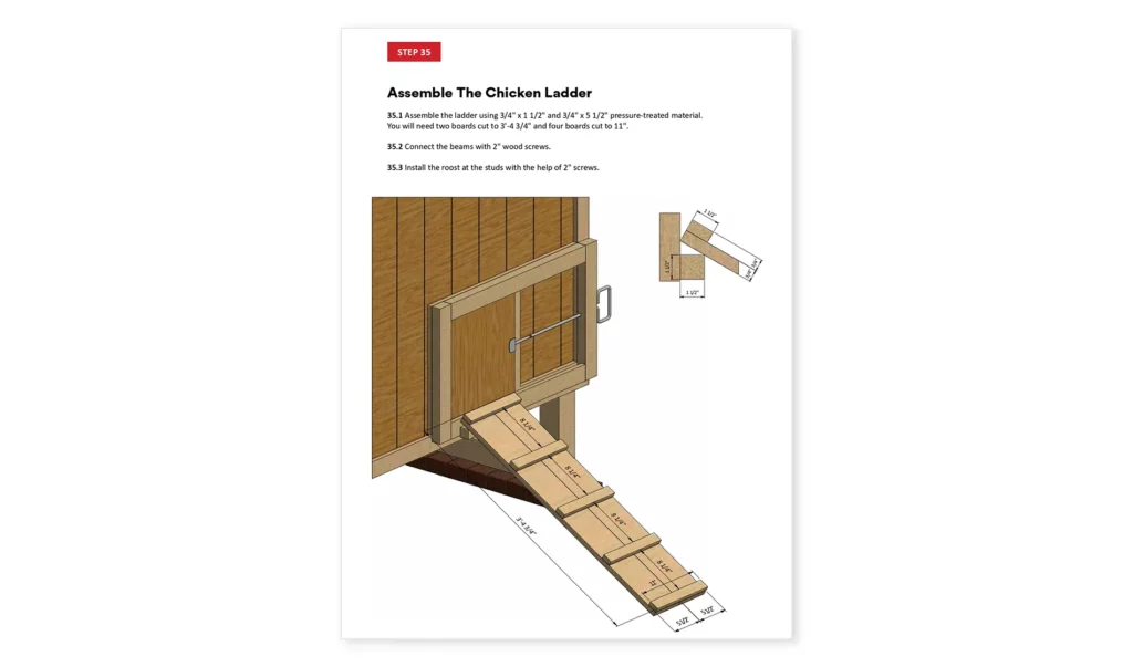 6x6 chicken coop assemble the chicken ladder