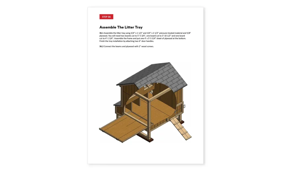 6x6 chicken coop assemble the litter tray