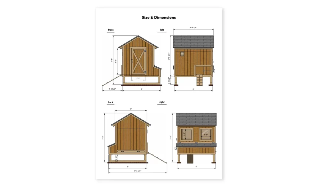 6x6 chicken coop size and dimensions