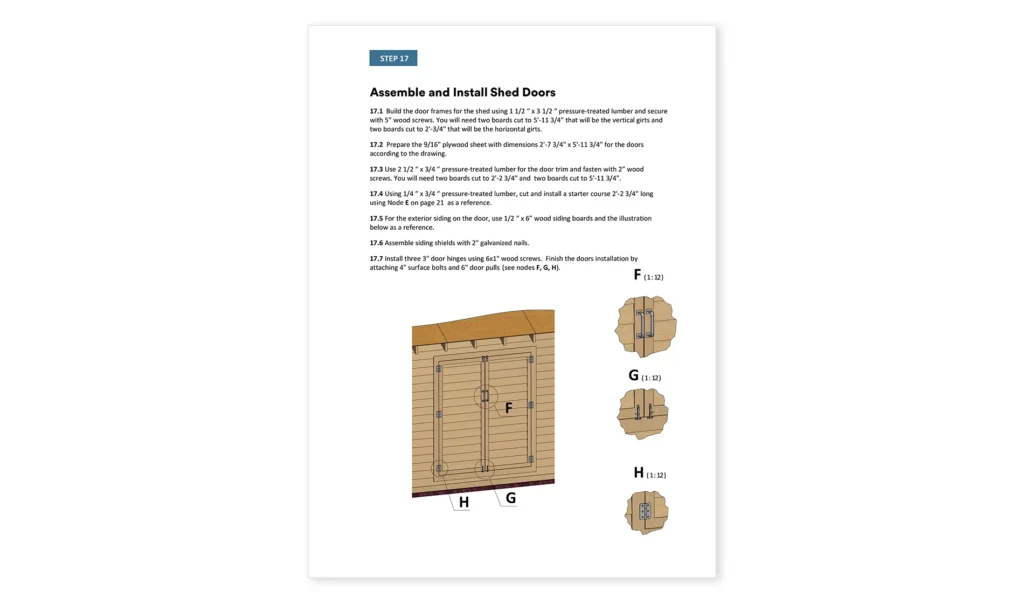 6x8 storage shed doors assembly