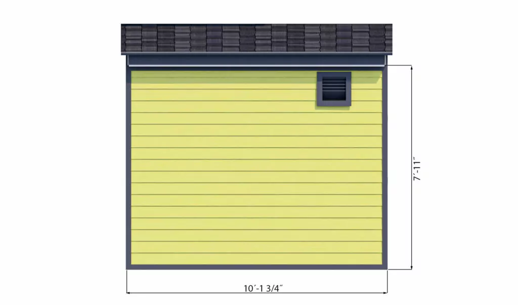 8x10 office shed back side