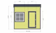 8x10 office shed front side