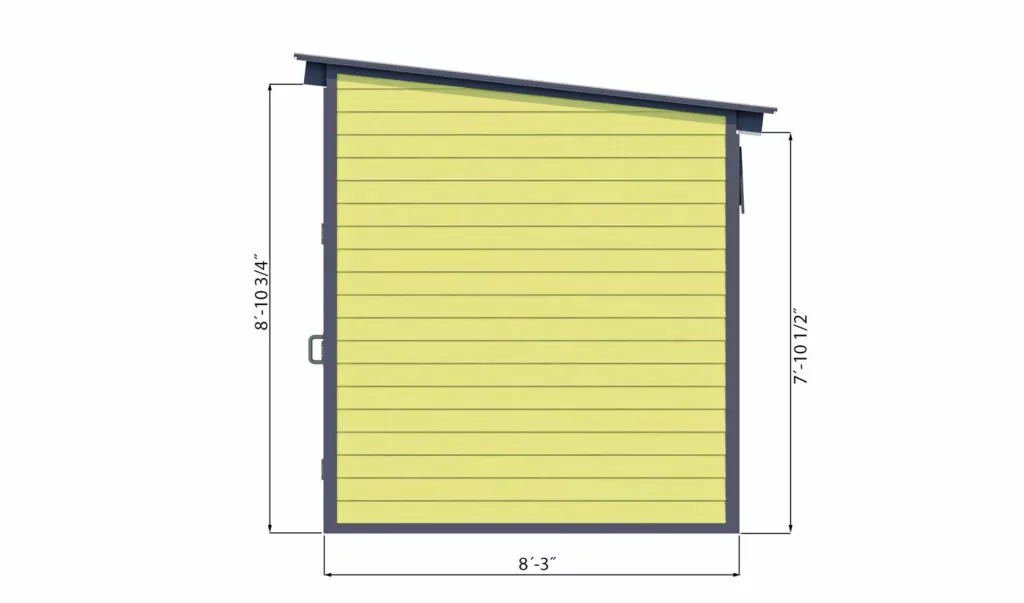 8x10 office shed right side