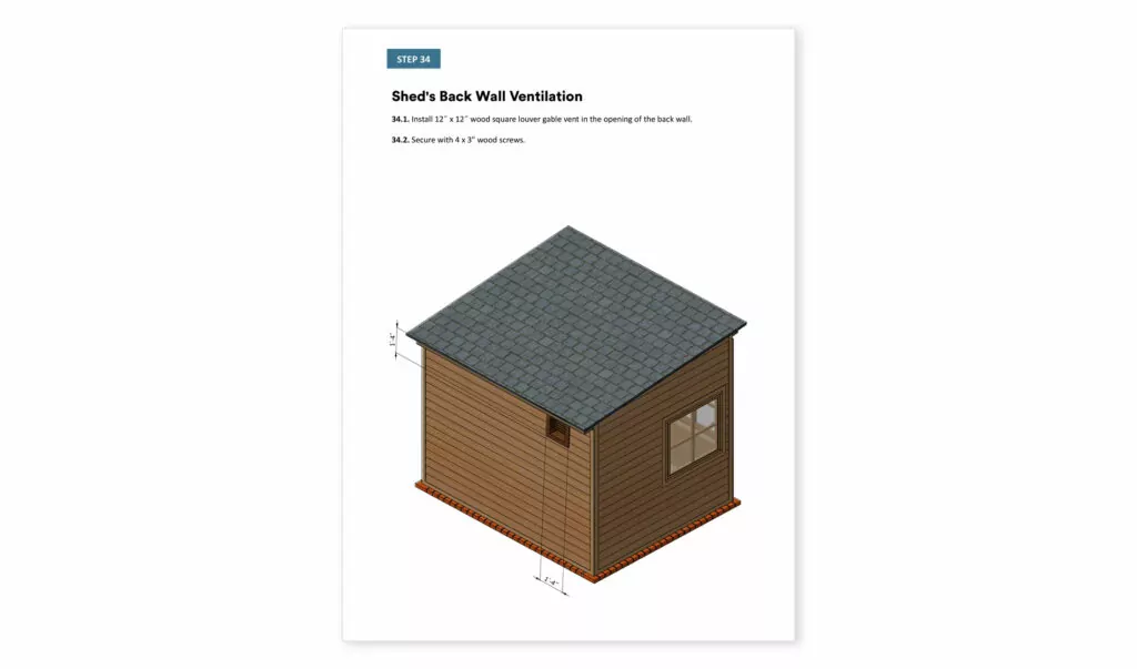 8x10 office shed ventilation assembly