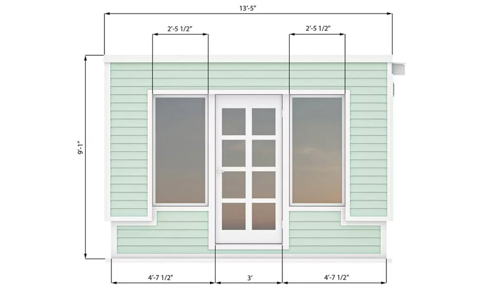 8x12 office shed front side