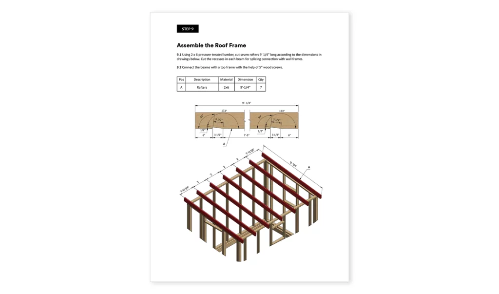 8x12_Greenhouse with Gardening Shelves_Assemble Roof Frame