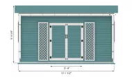 8x16 garden shed front side