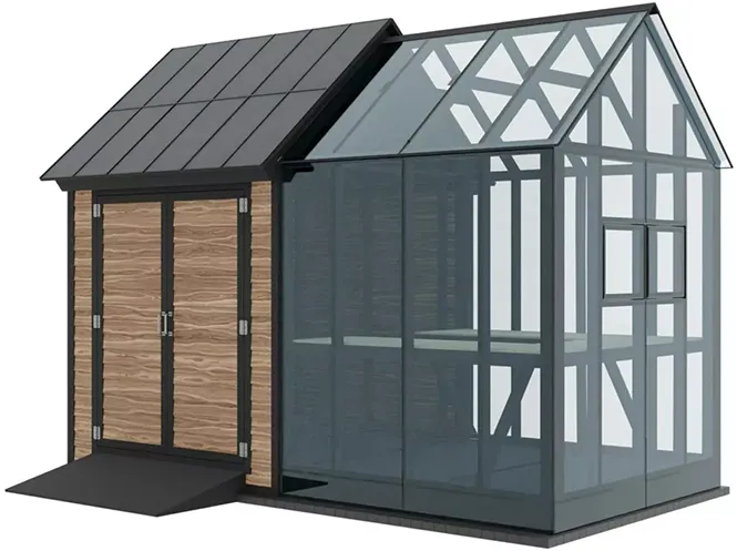 8×15-DIY-greenhouse-shed-with-gardening-shelves-idea