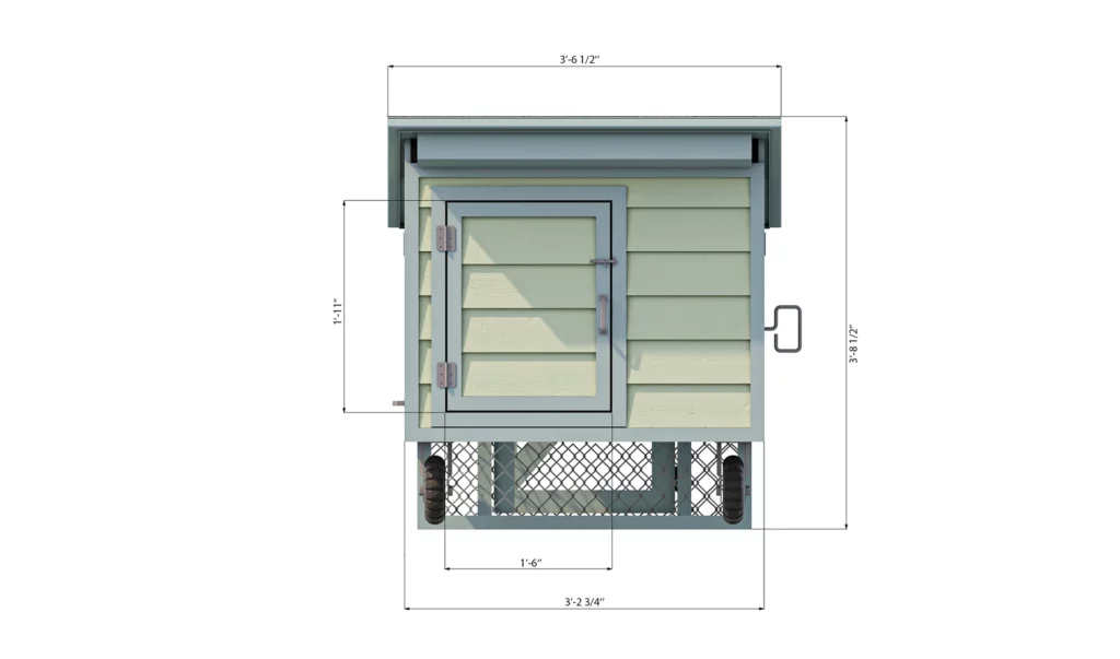 Chicken coop_38 (3x4) Tractor_Front