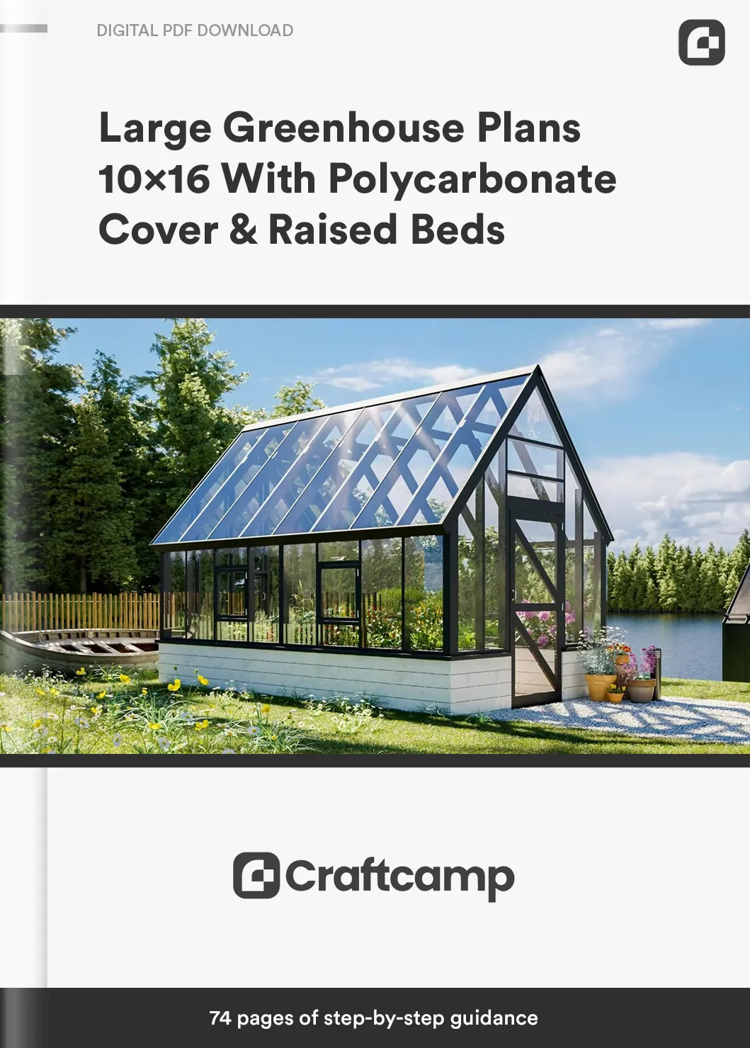 Large-Greenhouse-Plans-10×16-With-Polycarbonate-Cover-&-Raised-Beds-GREENH11