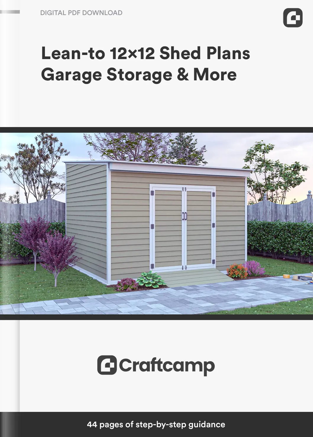 Lean-to-12×12-Shed-Plans-Garage-Storage-&-More-SHED63