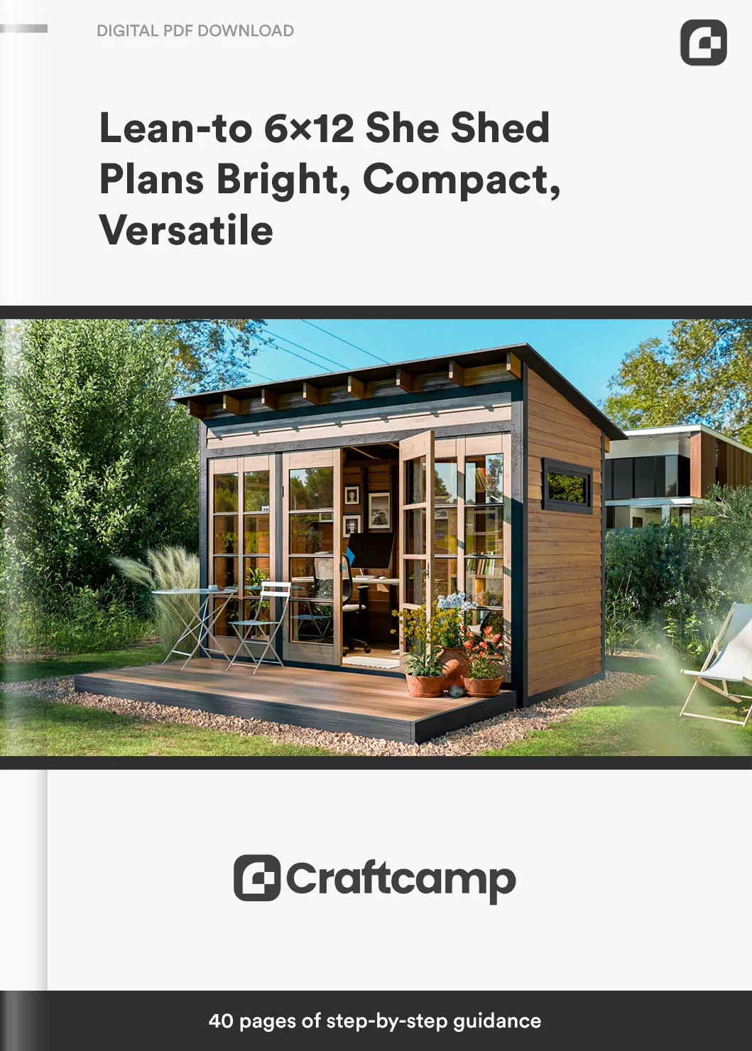 Lean-to-6×12-She-Shed-Plans-Bright-Compact-Versatile-SHED40