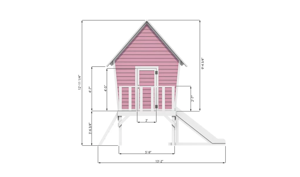 Playhouse 6x6 with slide_Front