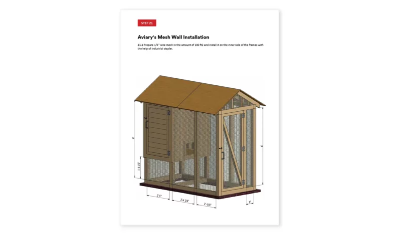 4x8 chicken coop aviarys mesh wall installation