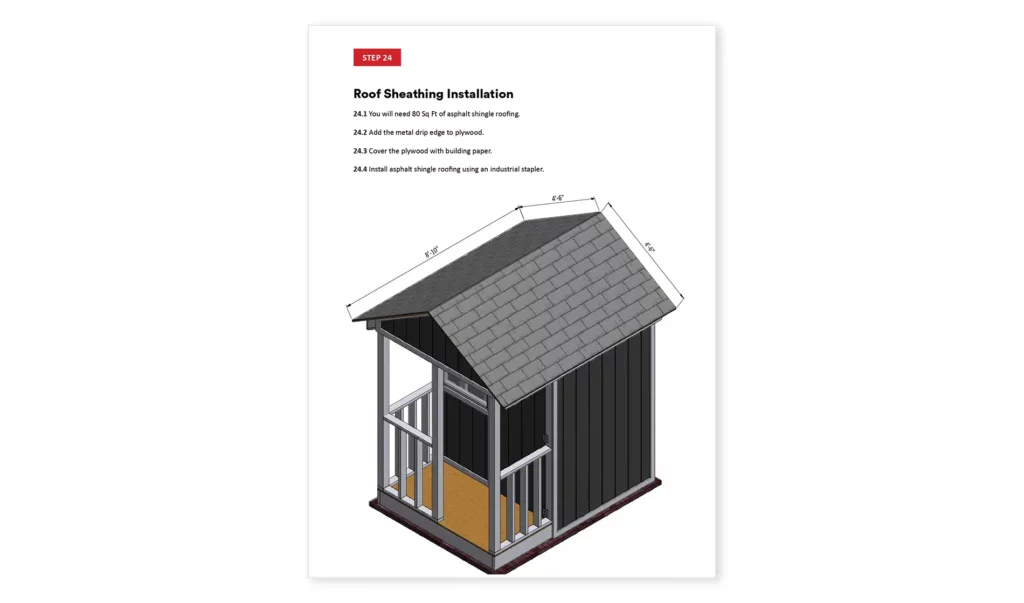 6x8 chicken coop roof sheathing installation